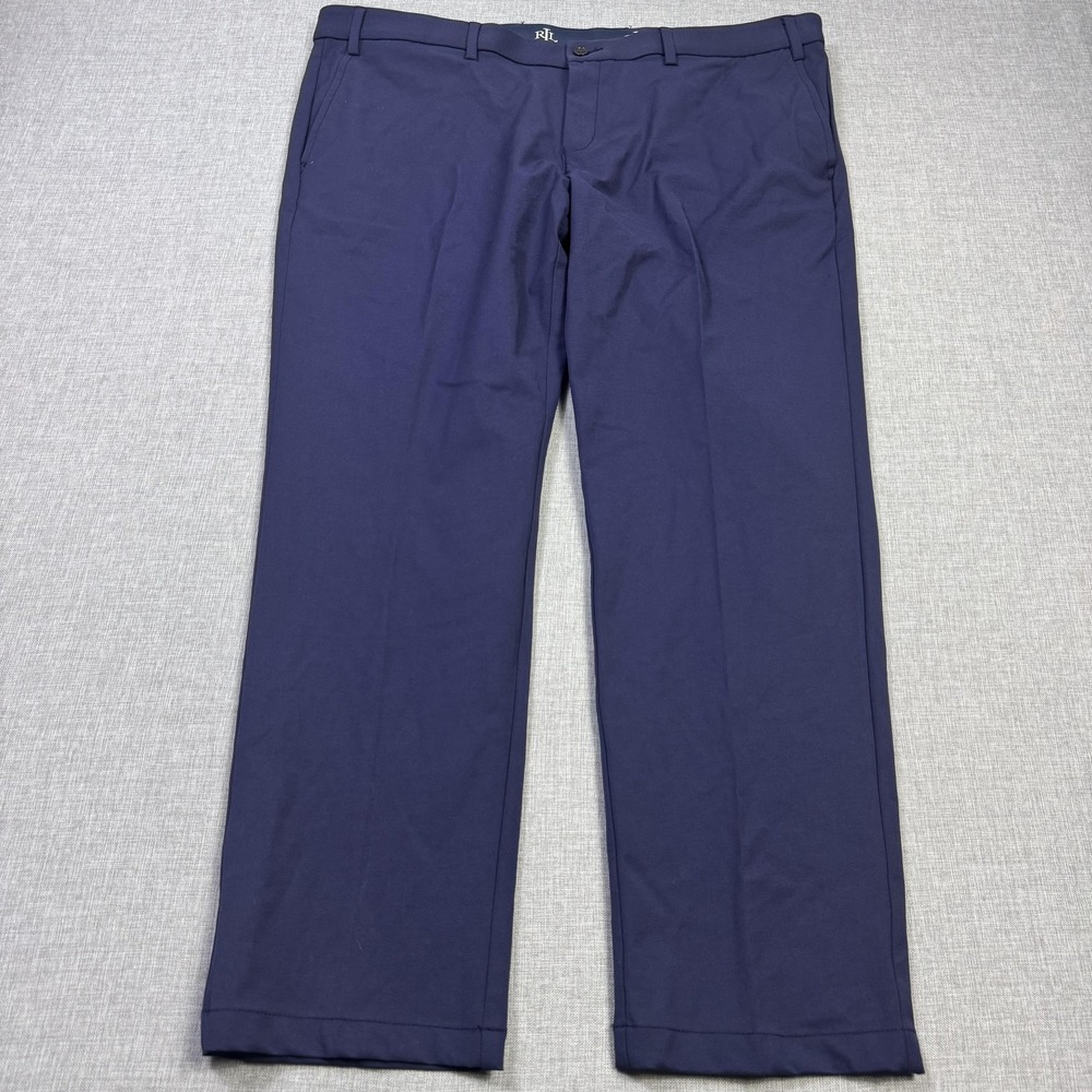 Lauren Ralph Lauren Performance Dress Pants Mens 40x29 Blue Flat Front Stretch